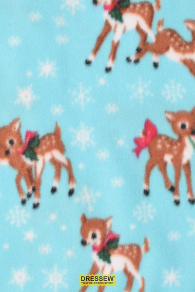 Reindeer Polar Fleece Aqua / Multi