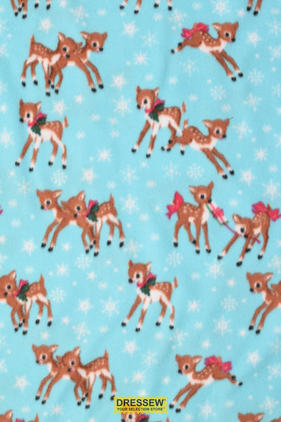 Reindeer Polar Fleece Aqua / Multi