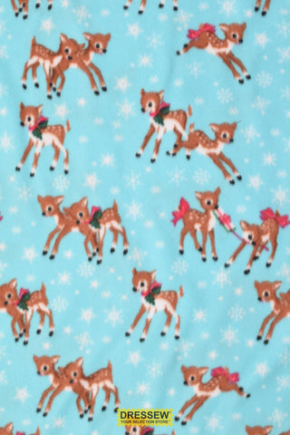 Reindeer Polar Fleece Aqua / Multi