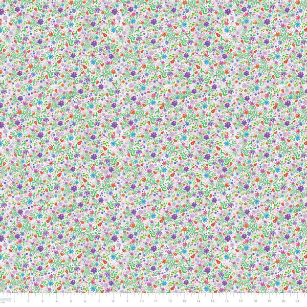 Rejuvenation Satin by Tracey Metallic Flowers White