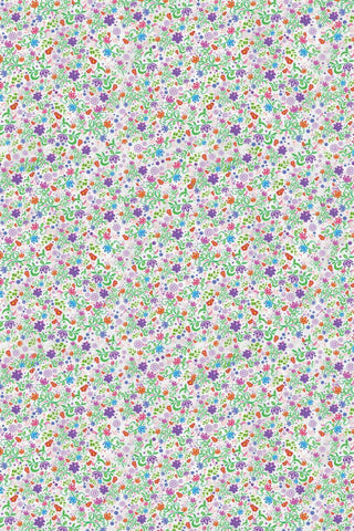 Rejuvenation Satin by Tracey Metallic Flowers White