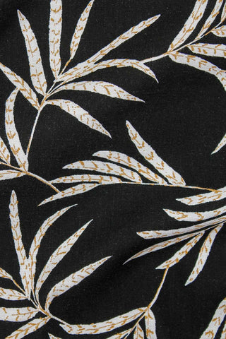 Renoir Palm Leaves Slub Black / Ecru