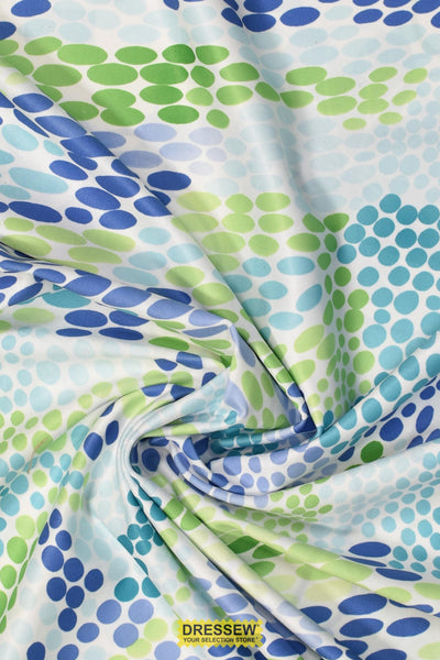 Reversible Floral & Dots Lycra White / Blue / Lime