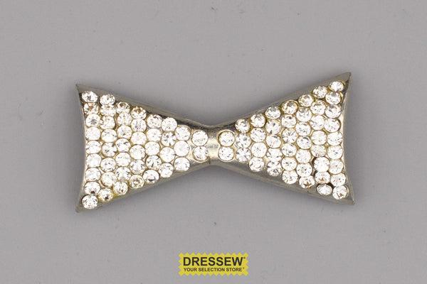 Rhinestone Bow Crystal / Silver