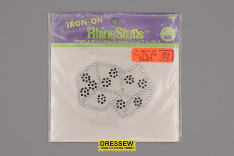 Rhinestuds Dice Silver / Black
