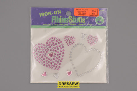 Rhinestuds Multi Hearts