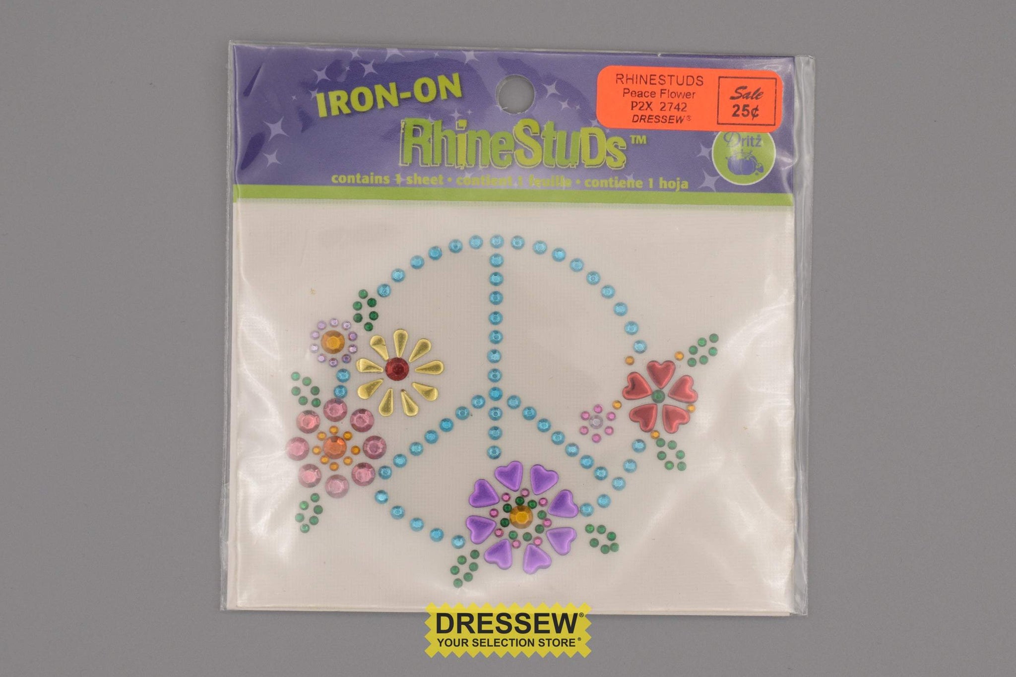 Rhinestuds Peace Flower