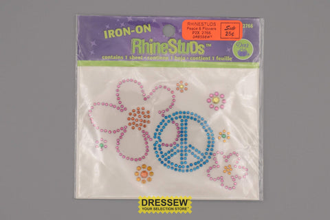 Rhinestuds Peace & Flowers