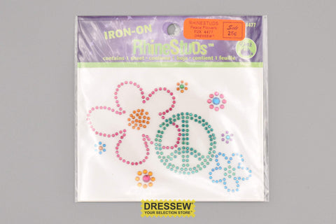 Rhinestuds Peace Flowers
