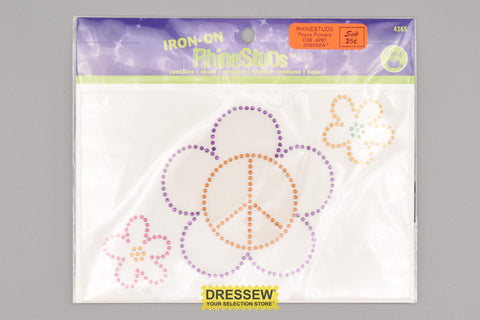 Rhinestuds Peace Flowers