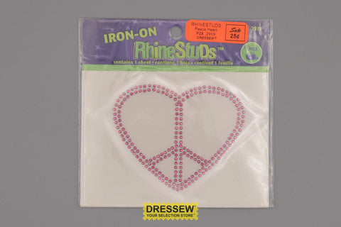 Rhinestuds Peace Heart