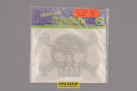 Rhinestuds Skull Silver