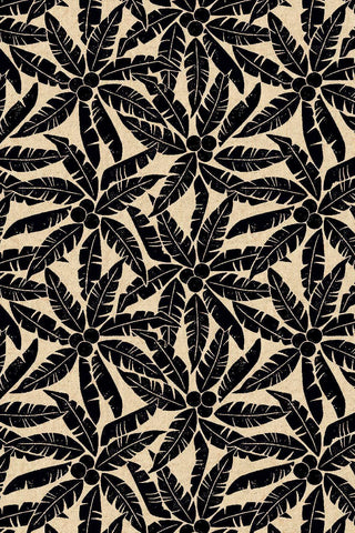 Rising Sun Canvas Palm Tree By Loes van Oosten for Cotton + Steel Fabrics Black / Unbleached