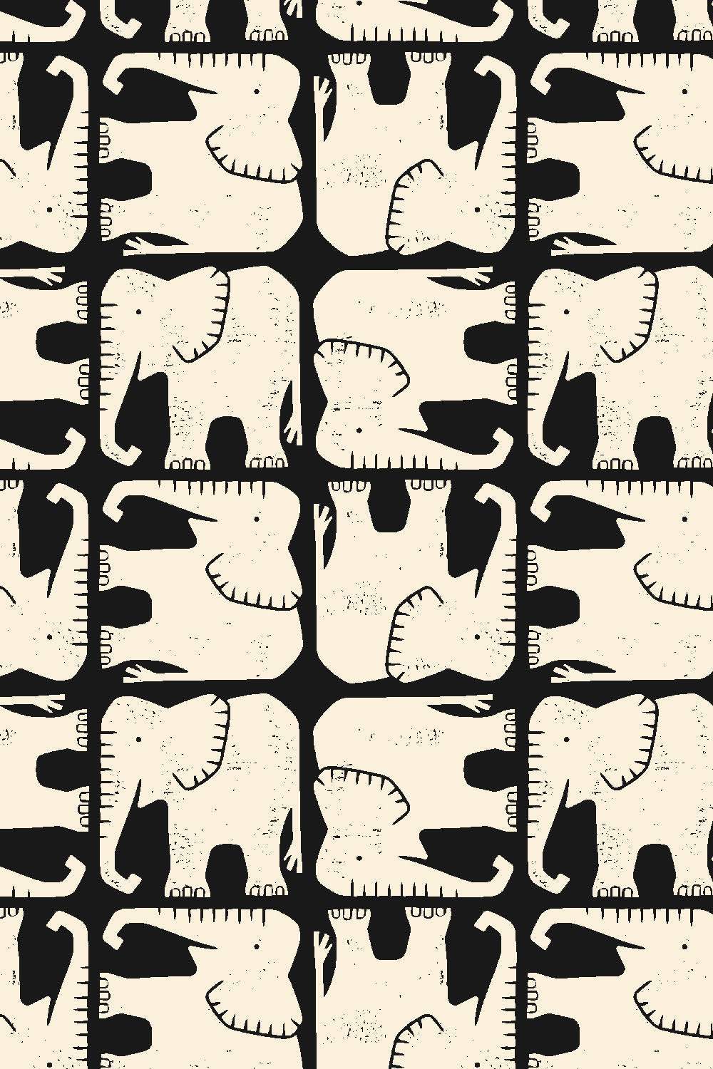 Rising Sun Jolly Elephant By Loes van Oosten for Cotton + Steel Fabrics Cream / Black