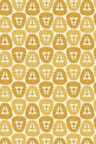 Rising Sun Lion By Loes van Oosten for Cotton + Steel Fabrics Golden / Cream