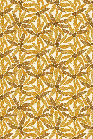 Rising Sun Palm Tree By Loes van Oosten for Cotton + Steel Fabrics Golden