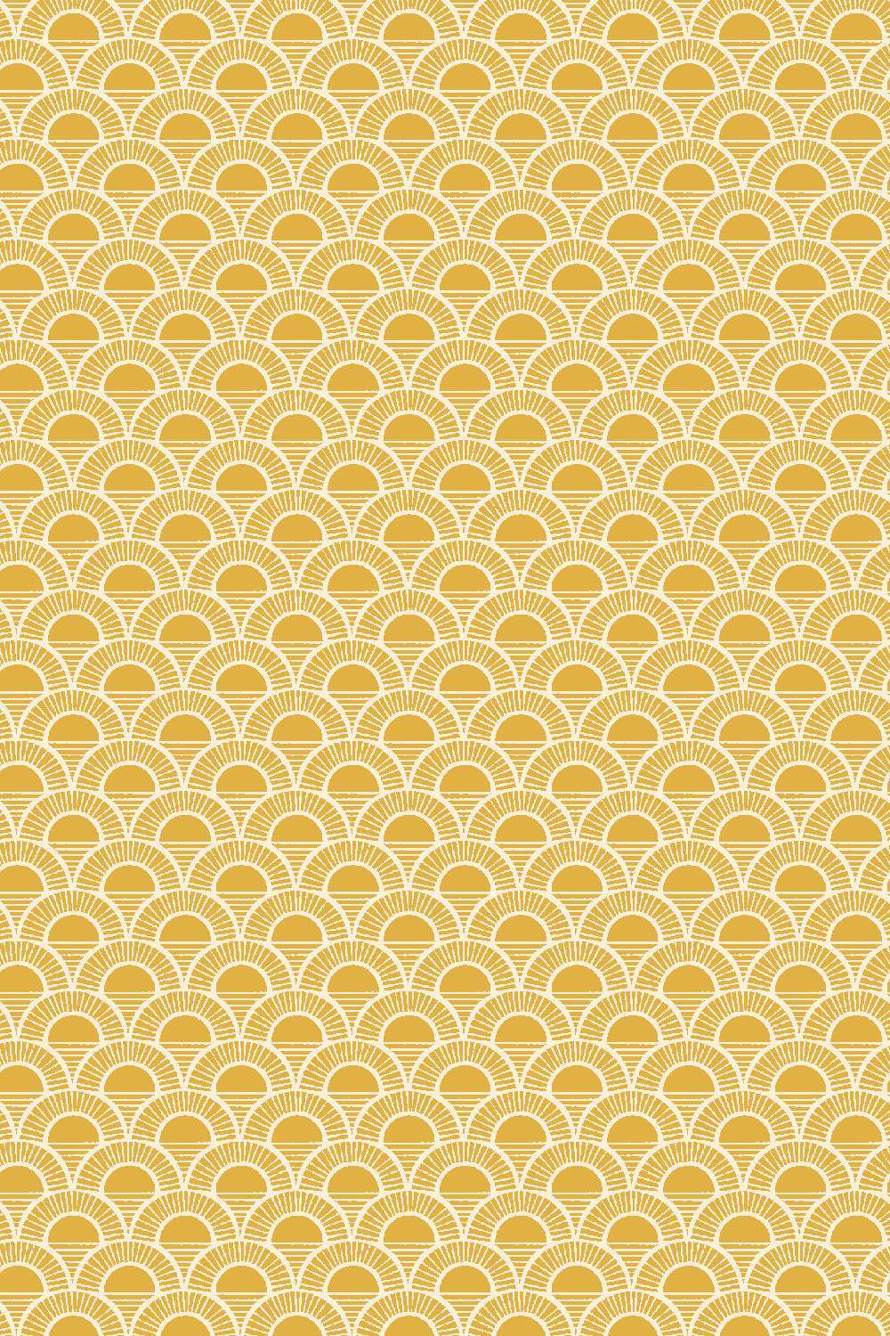 Rising Sun Sunrise By Loes van Oosten for Cotton + Steel Fabrics Golden