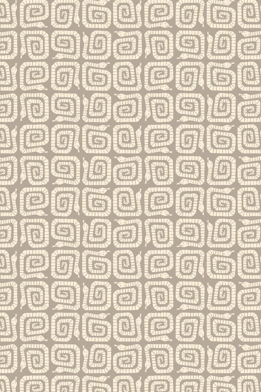 Rising Sun Winding Snake By Loes van Oosten for Cotton + Steel Fabrics Shadow