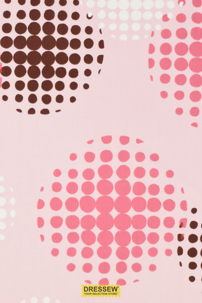 Robert Kaufman Dotted Print Pink / Brown