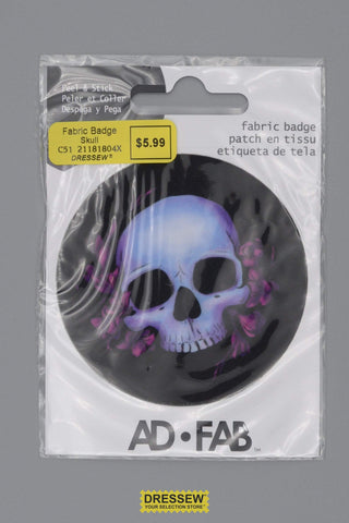 Romantic Edge Fabric Badge Skull