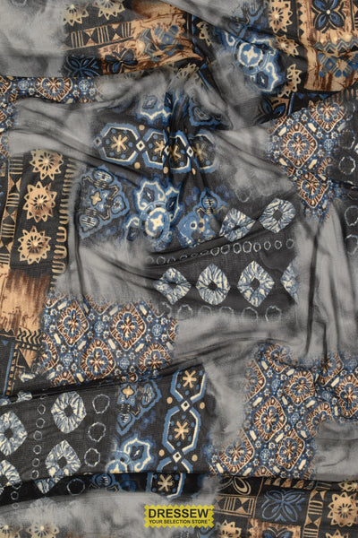 Romeo Mesh Print Grey / Blue