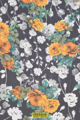 Rose Chiffon Navy / Mustard