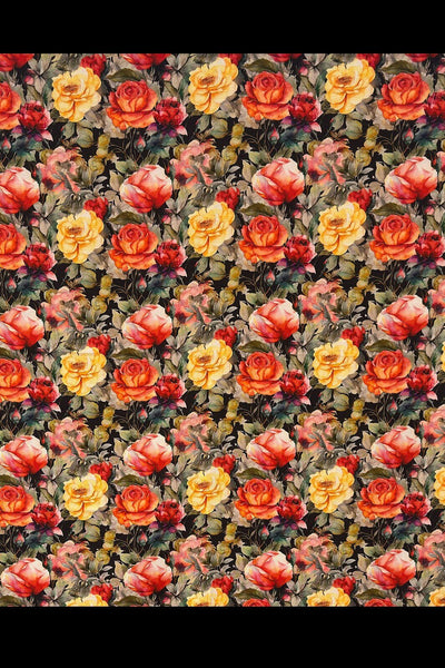 Rose Mix Linen Blend Black / Multi