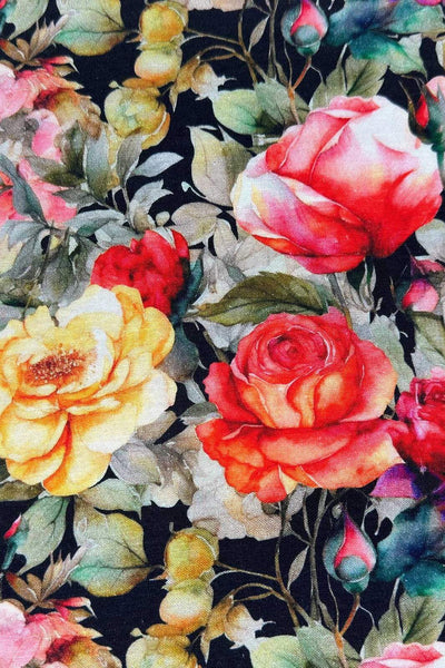 Rose Mix Linen Blend Black / Multi