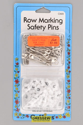 Row Marking Safety Pins