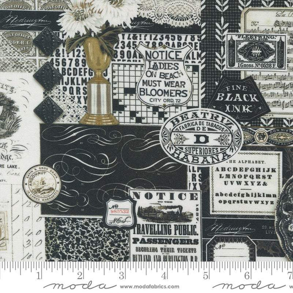 Sable & Swan Patchwork Collage By Cathe Holden For Moda Ebony / Porcelain