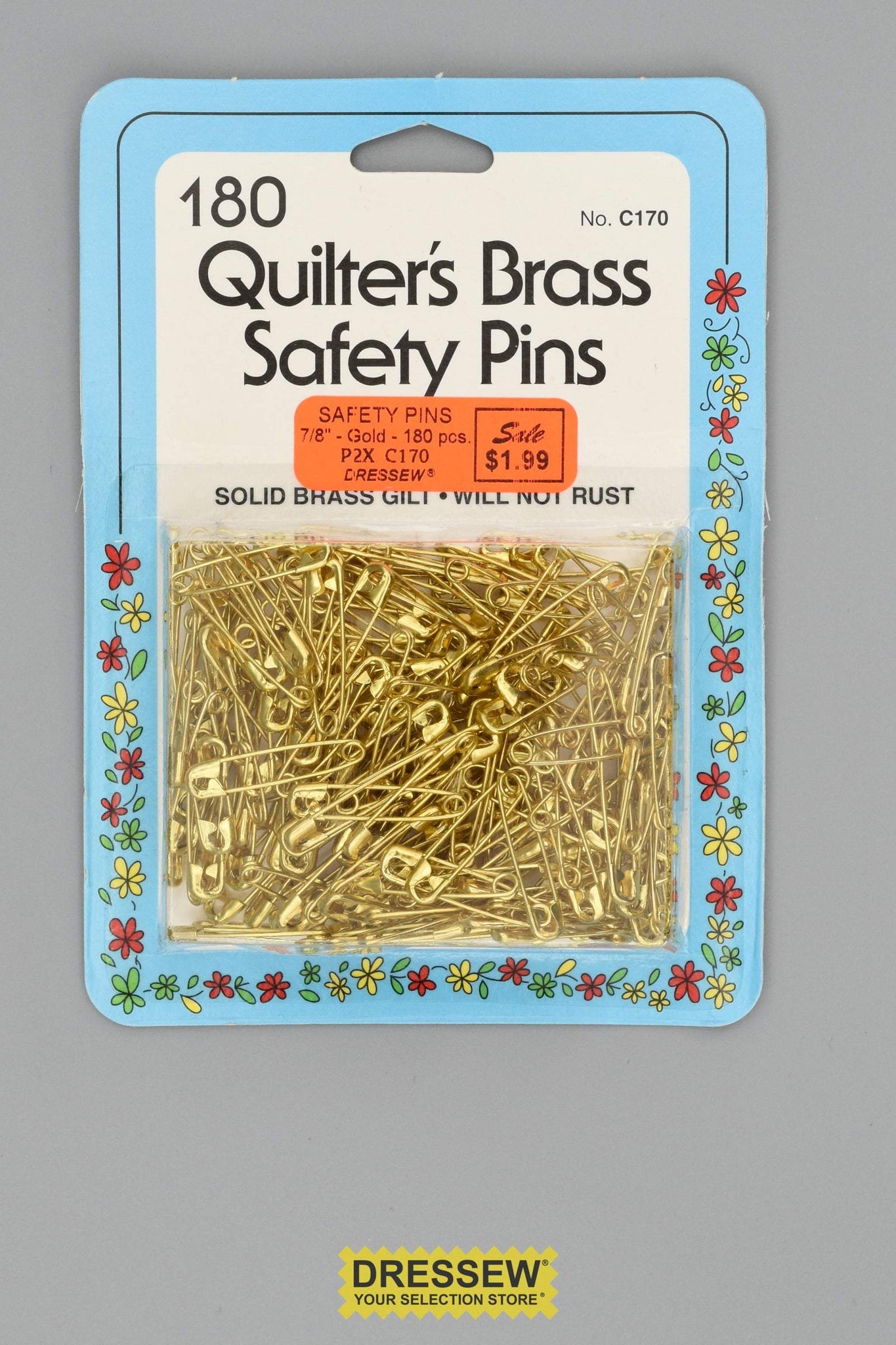 Safety Pins #00 7/8" Gold