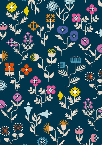 Salutations Canvas Forget Me Not By Rashida Coleman-Hale Of Ruby Star Society For Moda Navy