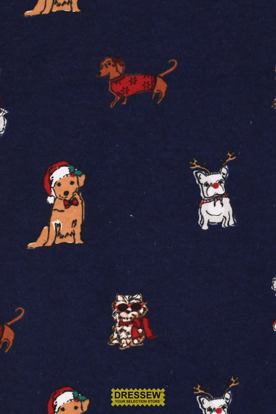 Santa Paws Flannelette Navy / Multi