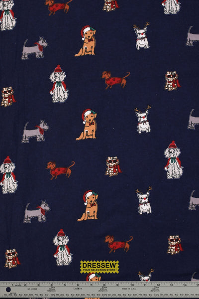 Santa Paws Flannelette Navy / Multi