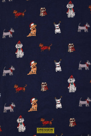 Santa Paws Flannelette Navy / Multi