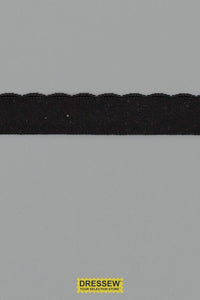 Scallop Fold Over Elastic 12mm (1/2") Black