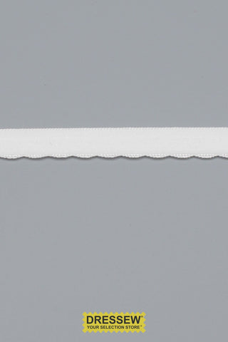 Scallop Fold Over Elastic 12mm (1/2") White