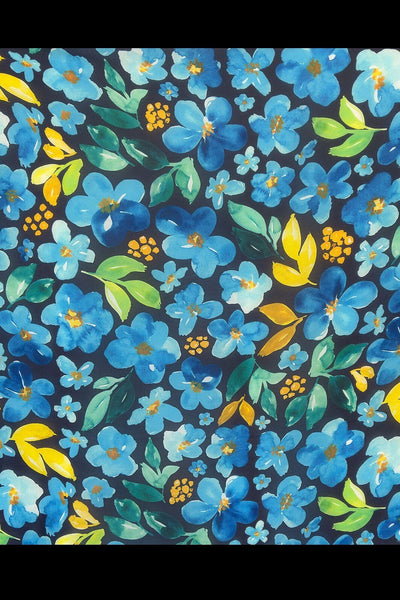 Scattered Floral Chiffon Navy / Multi