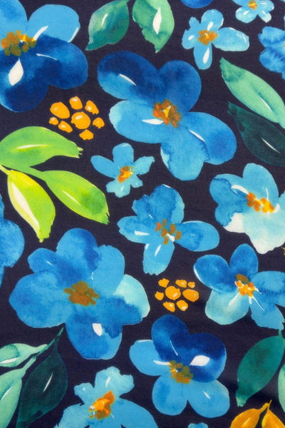 Scattered Floral Chiffon Navy / Multi