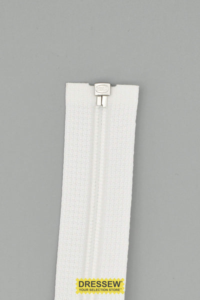 Separating Zipper 35cm (14") White