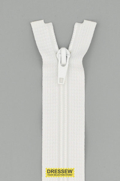 Separating Zipper 35cm (14") White