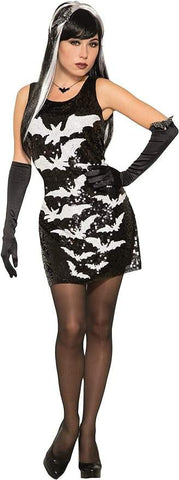 Sequin Bat Dress Adult - Medium / Large Black