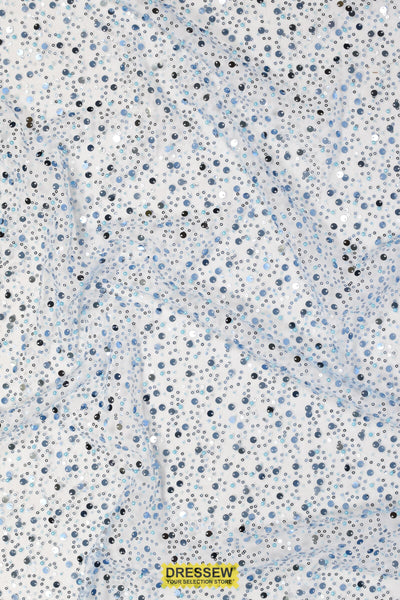 Sequin & Bead Mesh Baby Blue
