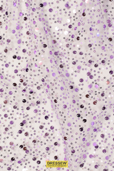 Sequin & Bead Mesh Lavender