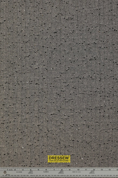 Sequin Herringbone Coating Black / Ecru
