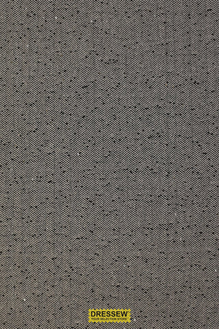 Sequin Herringbone Coating Black / Ecru