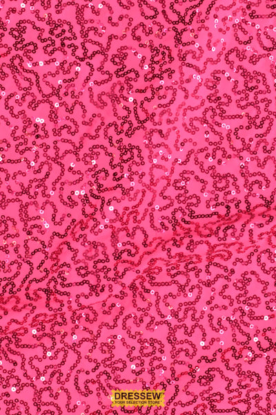 Sequin Nylon Lycra Hot Pink
