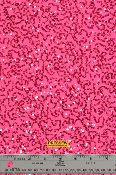 Sequin Nylon Lycra Hot Pink