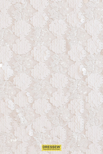 Sequin & Paillette Mesh White
