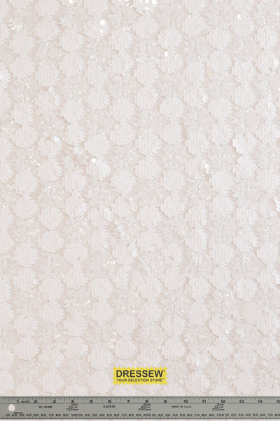 Sequin & Paillette Mesh White